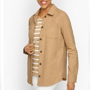 Talbots Textured Cotton Shirt Jacket Button-Front Shacket Coat Women’s Medium
